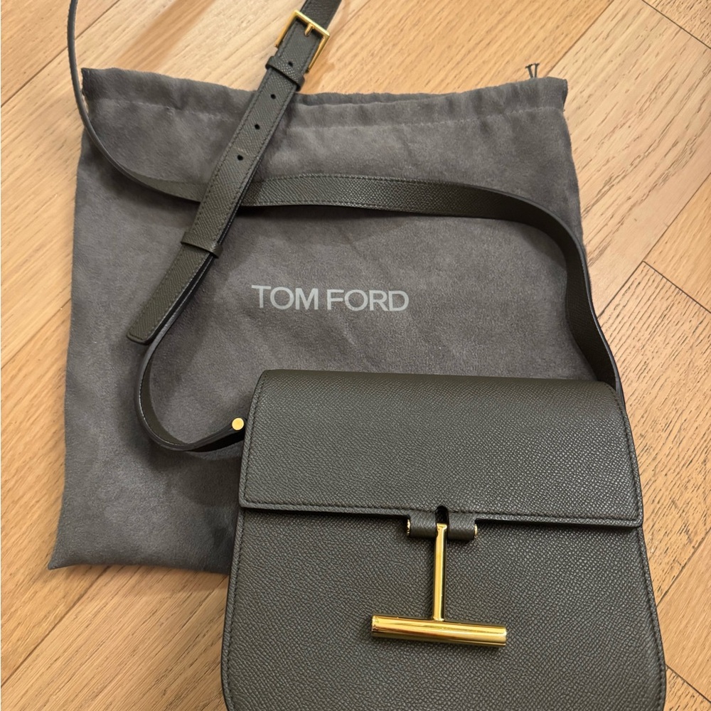 Tom Ford Olive Crossbody with Gold T Clasp